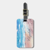 Personalisierter Name des Aquarells Gepäckanhänger (Vorderseite vertikal)