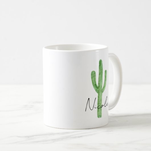 Personalisierter Name des Aquarells Kaffeetasse (VorderseiteRechts)