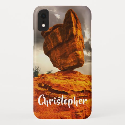 Personalisierter Name des ausgeglichenen Rock Case-Mate iPhone Hülle (Rückseite)