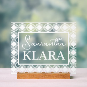 Personalisierter Name des Baby Acrylschild