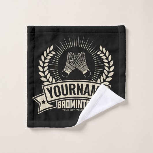 Personalisierter Name des Badminton-Spielers Racqu Badhandtuch Set (Waschlappen)