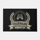 Personalisierter Name des Badminton-Spielers Racqu Fußmatte (Vorderseite)