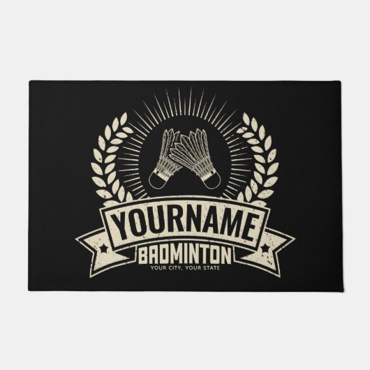 Personalisierter Name des Badminton-Spielers Racqu Fußmatte (Vorderseite)