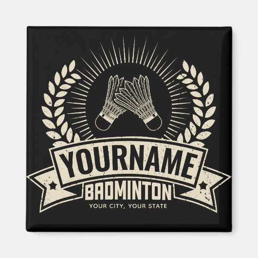 Personalisierter Name des Badminton-Spielers Racqu Magnet (Vorne)
