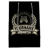 Personalisierter Name des Badminton-Spielers Racqu Mittlere Geschenktüte (Rückseite)