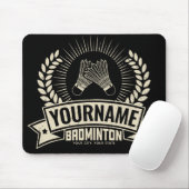 Personalisierter Name des Badminton-Spielers Racqu Mousepad (Mit Mouse)