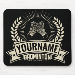 Personalisierter Name des Badminton-Spielers Racqu Mousepad