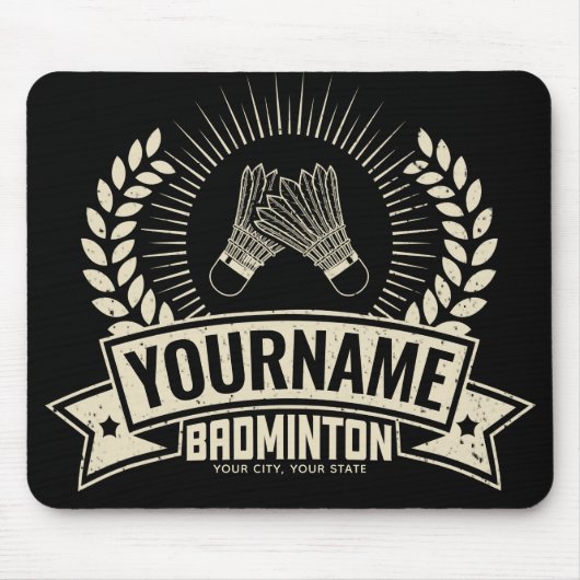 Personalisierter Name des Badminton-Spielers Racqu Mousepad (Vorne)