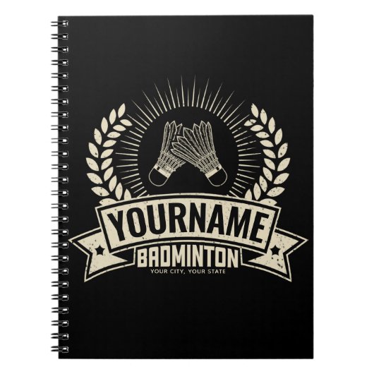 Personalisierter Name des Badminton-Spielers Racqu Notizblock (Vorderseite)