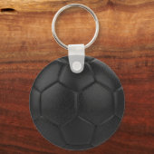 Personalisierter Name des Black Soccer Ball Schlüsselanhänger (Rückseite)
