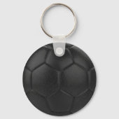 Personalisierter Name des Black Soccer Ball Schlüsselanhänger (Rückseite)