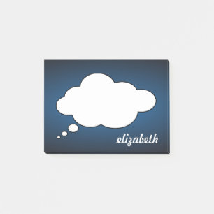 Personalisierter Name des Blackboard-Talks Post-it Klebezettel