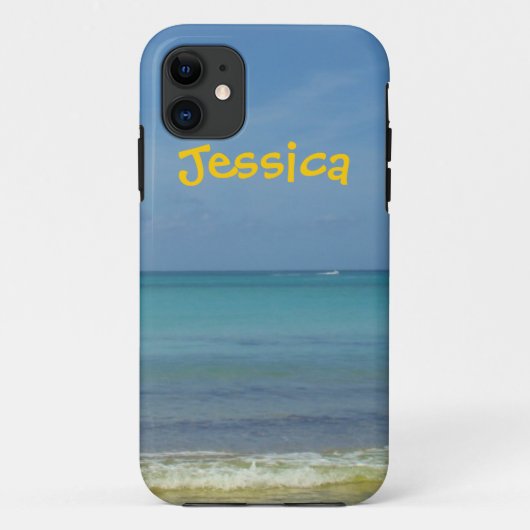 Personalisierter Name des Blauen Meeres Case-Mate iPhone Hülle (Rückseite)