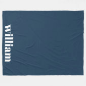 Personalisierter Name des blauen Monogramms Fleecedecke (Vorderseite (Horizontal))
