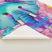 Personalisierter Name des Blauen Wasserfarben Sherpadecke (3/4)