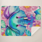 Personalisierter Name des Blauen Wasserfarben Sherpadecke (Vorderseite (Horizontal))