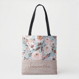 Personalisierter Name des Blumenwassers Tasche