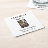 Personalisierter Name des Bride Square Paper Unter Rechteckiger Pappuntersetzer (angewinkelt)