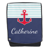 Personalisierter Name des coolen Ankerdesigns Rucksack (Vorderseite)