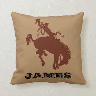 Personalisierter Name des Cowboy-Western-Rodeos Kissen