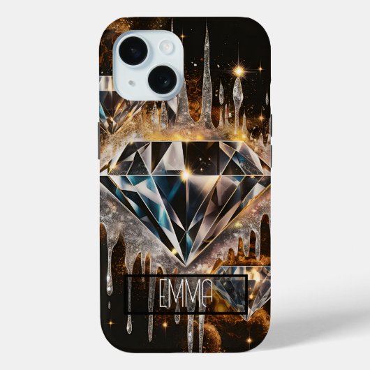 PERSONALISIERTER NAME DES DIAMOND-TELEFONFALLS Case-Mate iPhone HÜLLE (Rückseite)