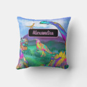 Personalisierter Name des Dinosauriers Kissen (Rückseite)