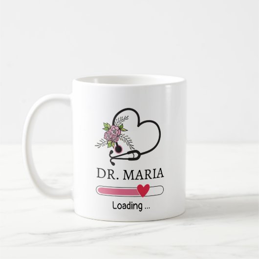 Personalisierter Name des Doctor Loading Heart Ste Kaffeetasse (Links)