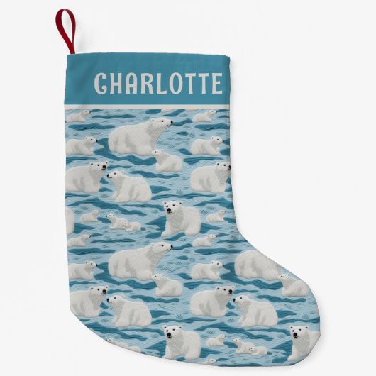 Personalisierter Name des Eisbären Kleiner Weihnachtsstrumpf (Vorderseite)
