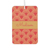 Personalisierter Name des eleganten Red Gold Scall Autolufterfrischer (Vorderseite)