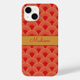 Personalisierter Name des eleganten Red Gold Scall Case-Mate iPhone 14 Hülle