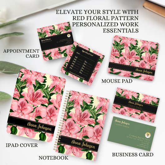 Personalisierter Name des eleganten roten Blumenmu Laptopschutzhülle