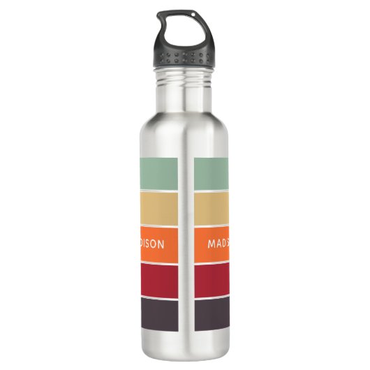 Personalisierter Name des Farbblocks für tropische Edelstahlflasche (Rückseite)