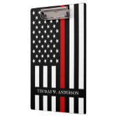 Personalisierter Name des Feuerwehrmanns dünne rot Klemmbrett (Links)