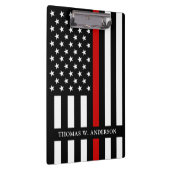 Personalisierter Name des Feuerwehrmanns dünne rot Klemmbrett (Rechts)