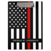 Personalisierter Name des Feuerwehrmanns dünne rot Klemmbrett (Vorderseite)