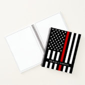 Personalisierter Name des Feuerwehrmanns dünne rot Notizblock (Innenseite)