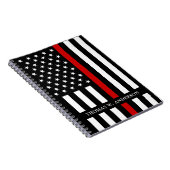 Personalisierter Name des Feuerwehrmanns dünne rot Notizblock (Rechte Seite)