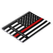 Personalisierter Name des Feuerwehrmanns dünne rot Notizblock (Linke Seite)