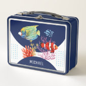 Personalisierter Name des Fischfangs Metall Brotdose (Vorderseite)