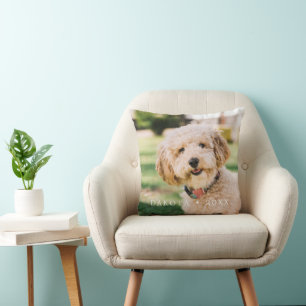 Personalisierter Name des Fotos mit Kariertem Kissen