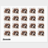 Personalisierter Name des Fotos Square Sticker (Blatt)