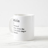 Personalisierter Name des Freundes mit sonniger De Kaffeetasse (Vorderseite Links)