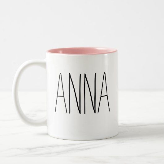 Personalisierter Name des Galentins Zweifarbige Tasse (Links)
