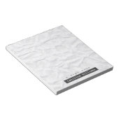 Personalisierter Name des gerümmelten Weißpapierte Notizblock (angewinkelt)