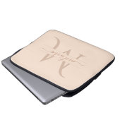 Personalisierter Name des Girl Blush Pink Monogram Laptopschutzhülle (Vorne Knopf)