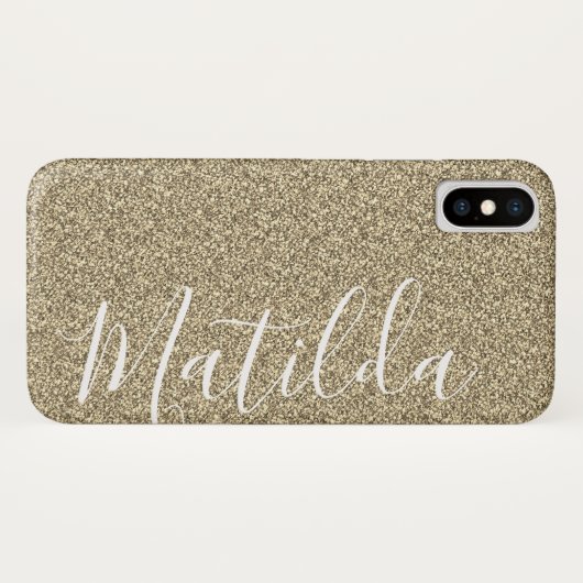 Personalisierter Name des Glitzer Case-Mate iPhone Hülle (Rückseite (Horizontal))