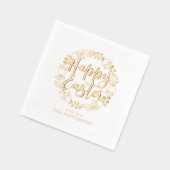 Personalisierter Name des glücklichen Osterblumenk Servietten Mit Folie (Links)