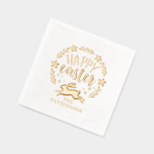 Personalisierter Name des glücklichen Osterblumenk Servietten Mit Folie (Links)