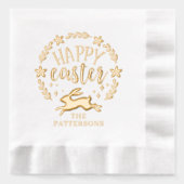 Personalisierter Name des glücklichen Osterblumenk Servietten Mit Folie (Vorderseite)