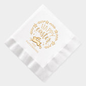 Personalisierter Name des glücklichen Osterblumenk Servietten Mit Folie (Rechts)